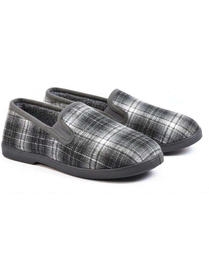 Pantofole uomo ozabi carreaux chevrons suola antidérapante Grigio - Kiabi