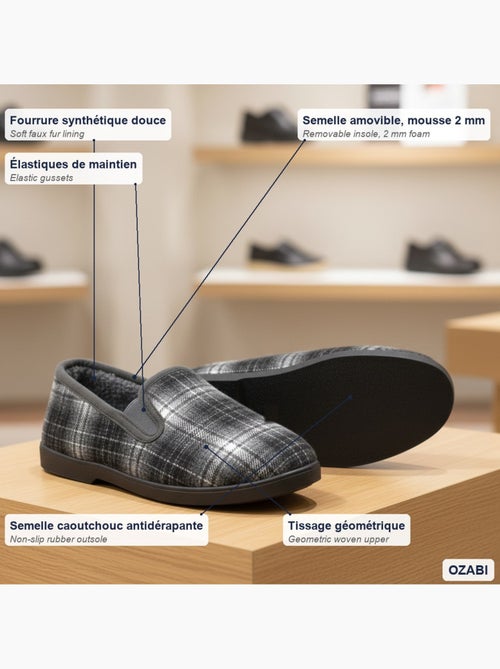 Pantofole uomo ozabi carreaux chevrons suola antidérapante - Kiabi Pantofole uomo ozabi carreaux chevrons suola antidérapante - Kiabi