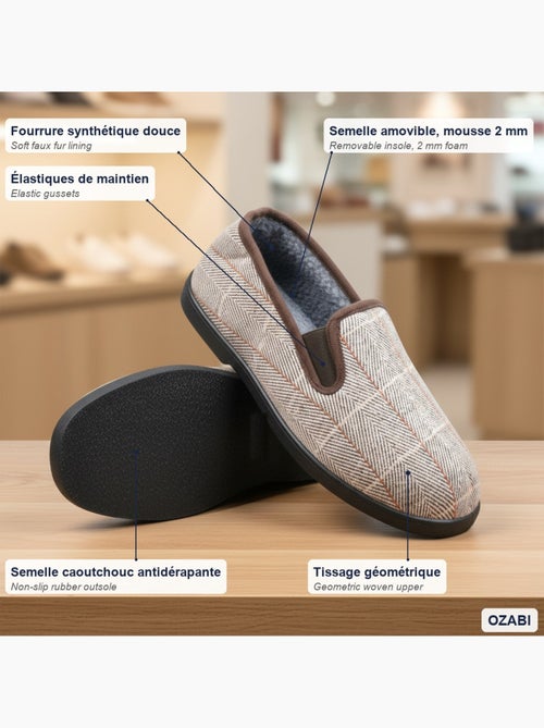 Pantofole uomo ozabi carreaux chevrons suola antidérapante - Kiabi Pantofole uomo ozabi carreaux chevrons suola antidérapante - Kiabi