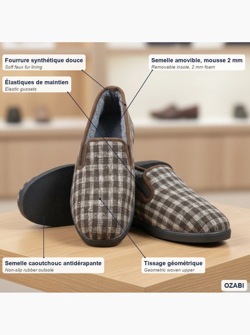 Pantofole uomo ozabi carreaux chevrons suola antidérapante - Kiabi Pantofole uomo ozabi carreaux chevrons suola antidérapante - Kiabi