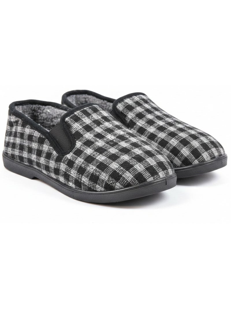 Pantofole uomo ozabi carreaux chevrons suola antidérapante Nero - Kiabi