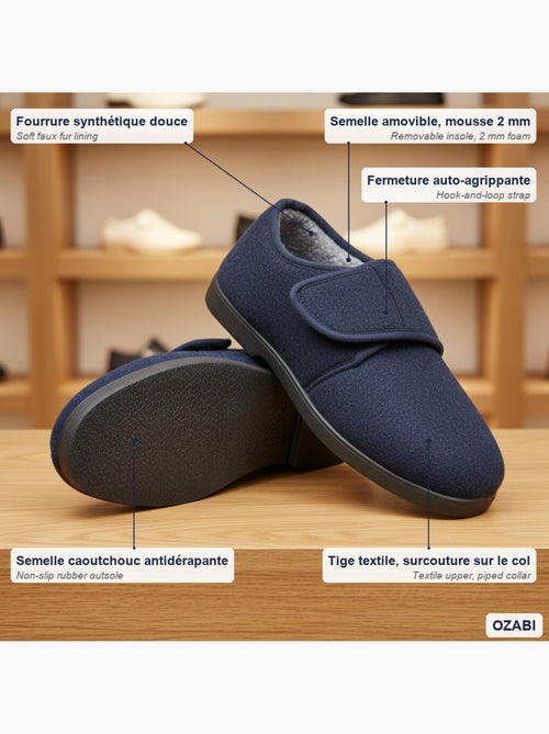 Pantofole uomo ozabi charentaise fodrrate banda autoadesiva suola antiscivolo - Kiabi Pantofole uomo ozabi charentaise fodrrate banda autoadesiva suola antiscivolo - Kiabi