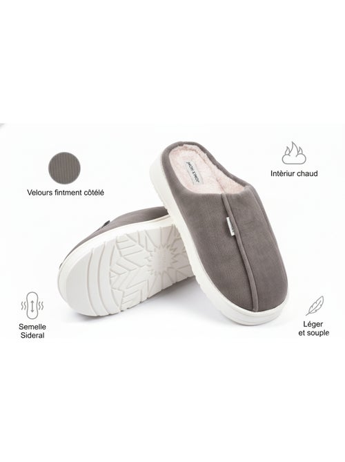 Pantofole uomo velluto a coste MU10121 - Kiabi Pantofole uomo velluto a coste MU10121 - Kiabi