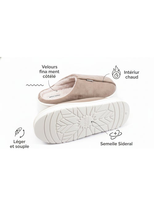 Pantofole uomo velluto a coste MU10121 - Kiabi