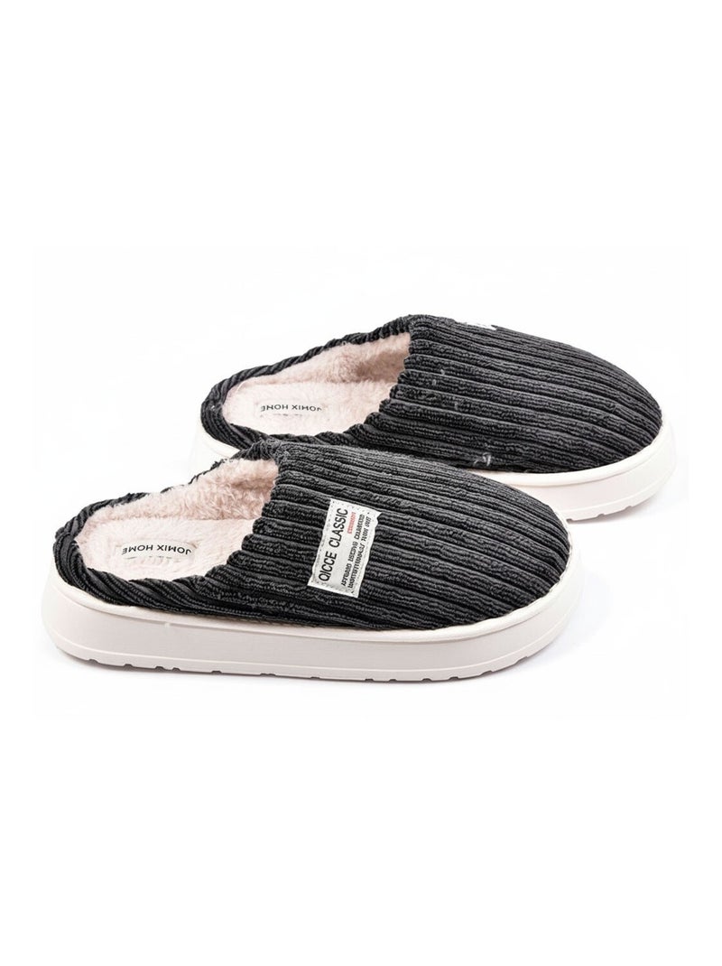 Pantofole uomo velluto a coste MU10122 Grigio antracite - Kiabi