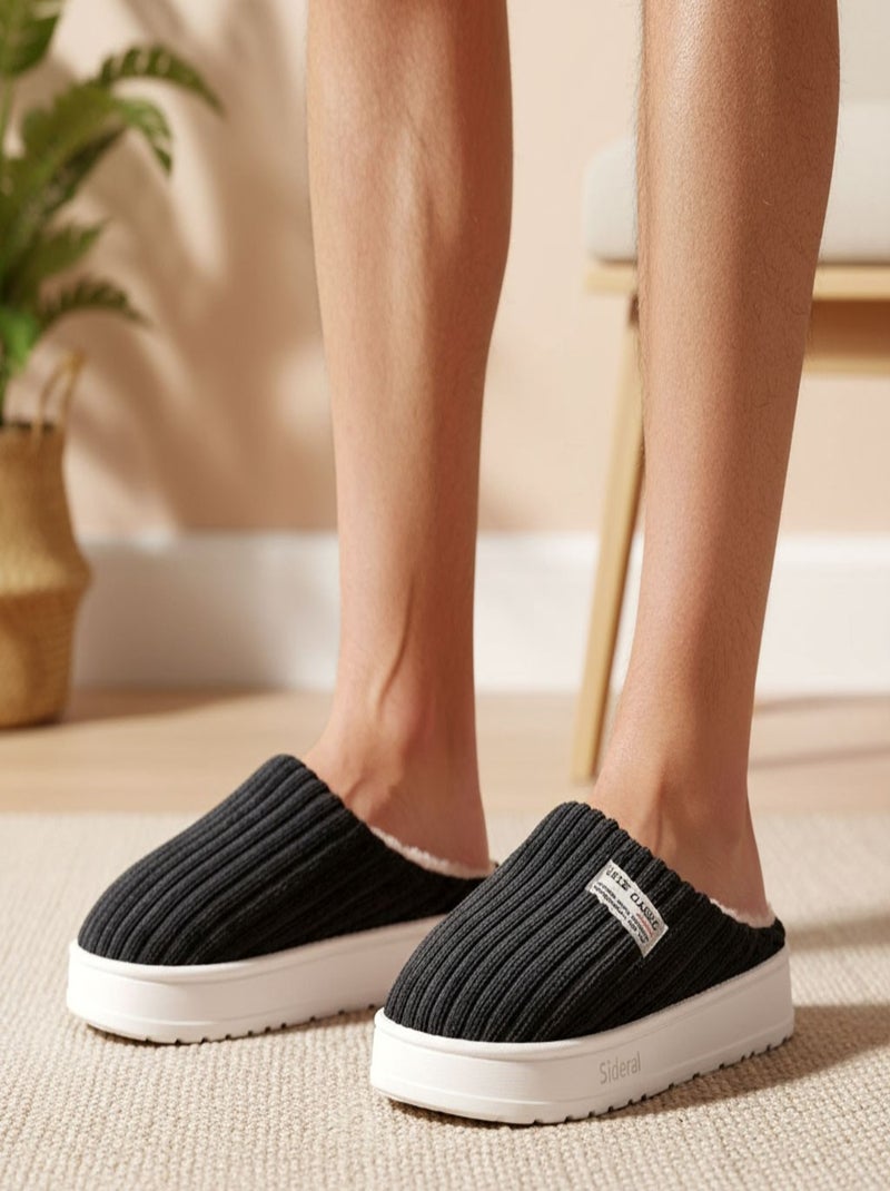 Pantofole uomo velluto a coste MU10122 Grigio antracite - Kiabi