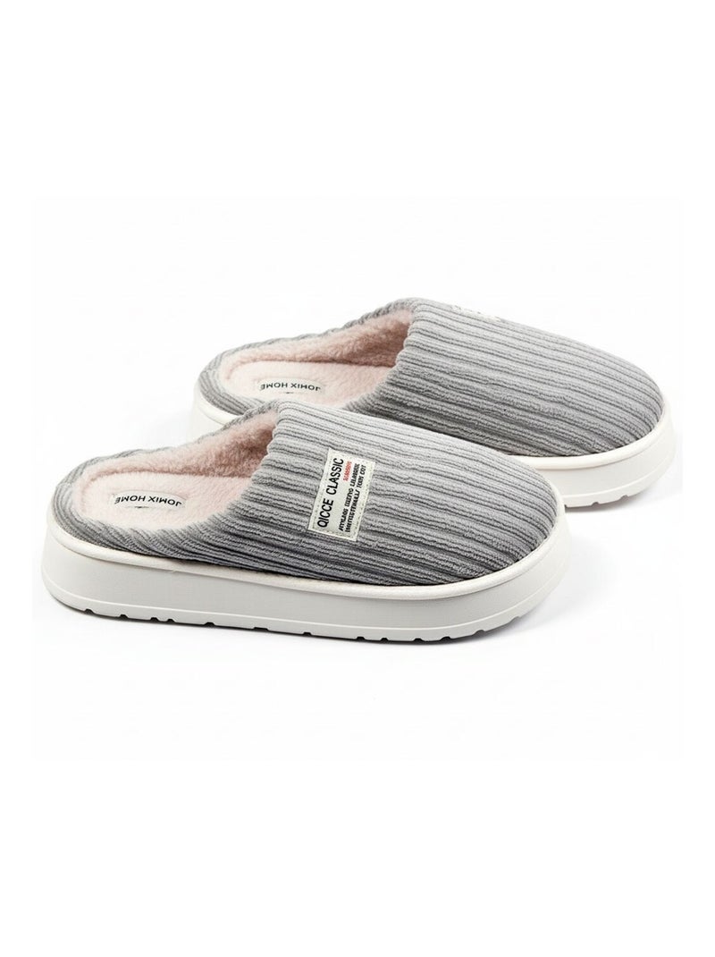 Pantofole uomo velluto a coste MU10122 Grigio - Kiabi