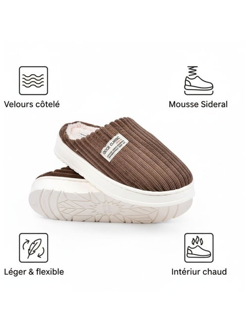 Pantofole uomo velluto a coste MU10122 - Kiabi