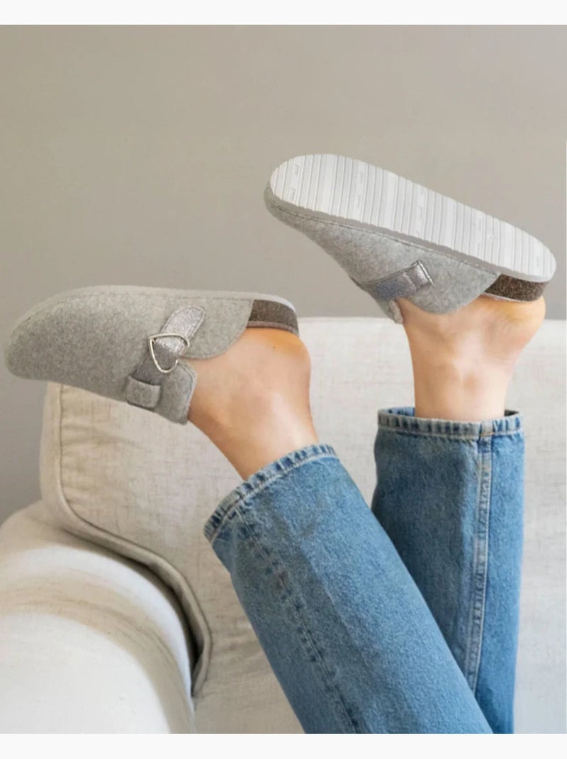 Pantofole zoccoli plantare anatomico comfort donna Isotoner Grigio melangiato - Kiabi