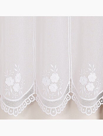 Parabrezza ricamato con motivo floreale e finitura in macramé