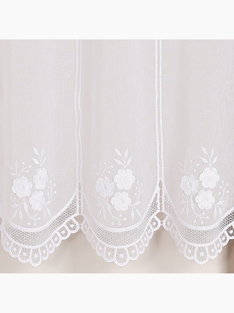 Parabrezza ricamato con motivo floreale e finitura in macramé Bianco - Kiabi