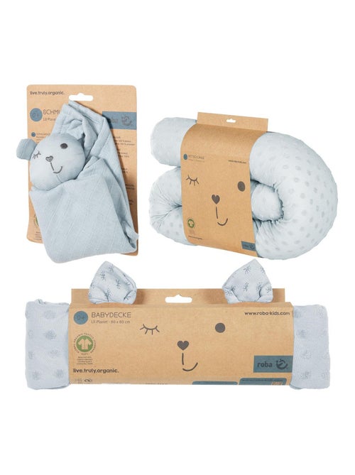 Paracolpi + copertina + doudou in cotone bio "Roba Lil Planet" - Kiabi