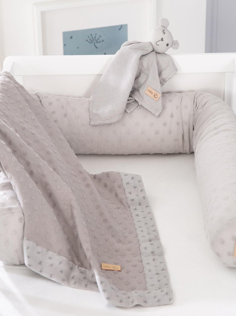 Paracolpi + copertina + doudou in cotone bio "Roba Lil Planet" Grigio - Kiabi