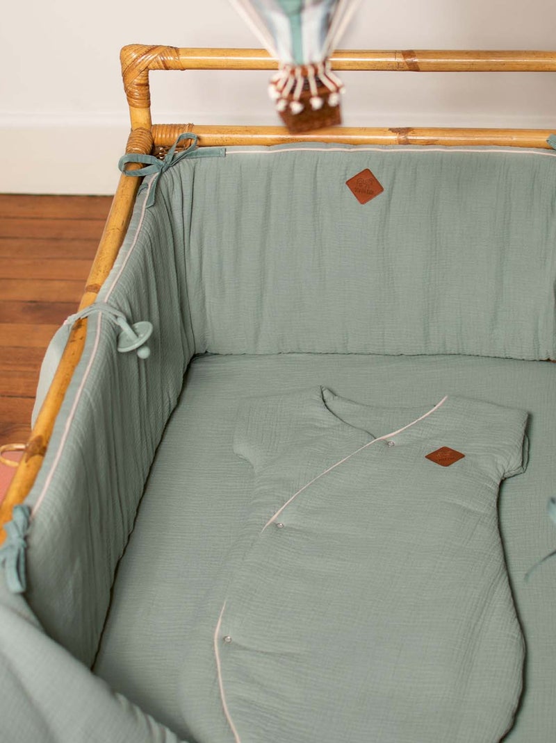 Paracolpi per lettino reversibile in mussola di cotone | SEVIRA KIDS Blu - Kiabi
