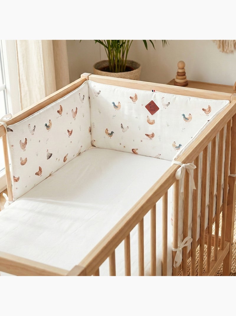 Paracolpi per lettino reversibile in mussola di cotone | SEVIRA KIDS Ecru - Kiabi
