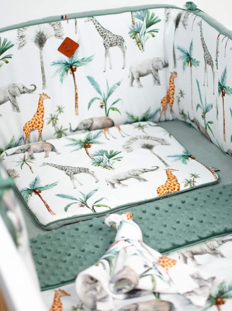 Paracolpi per lettino reversibile in mussola di cotone | SEVIRA KIDS Verde acqua - Kiabi