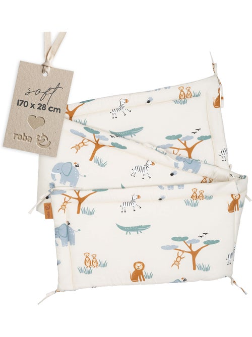 Paracolpi 'Savanna Friends' per lettino da 60 x 120 a 70 x 140 cm - beige / multicolore - Kiabi Paracolpi 'Savanna Friends' per lettino da 60 x 120 a 70 x 140 cm - beige / multicolore - Kiabi