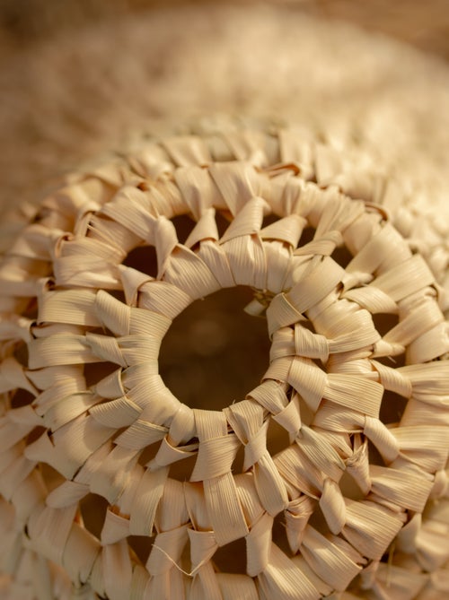 Paralume a cono con foglie di palma - Kiabi