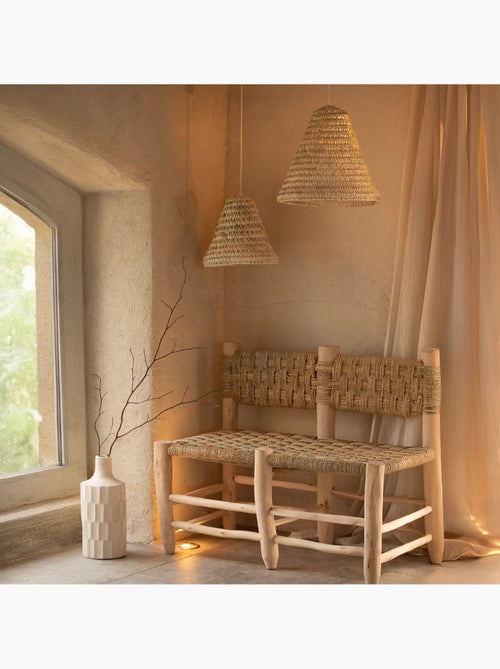 Paralume a cono con foglie di palma - Kiabi