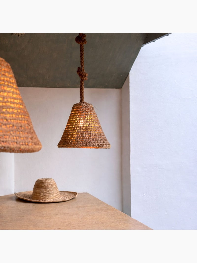 Paralume a cono con foglie di palma Beige - Kiabi