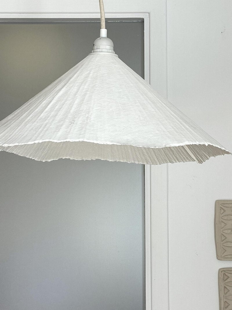 Paralume a cono in cartapesta Bianco - Kiabi