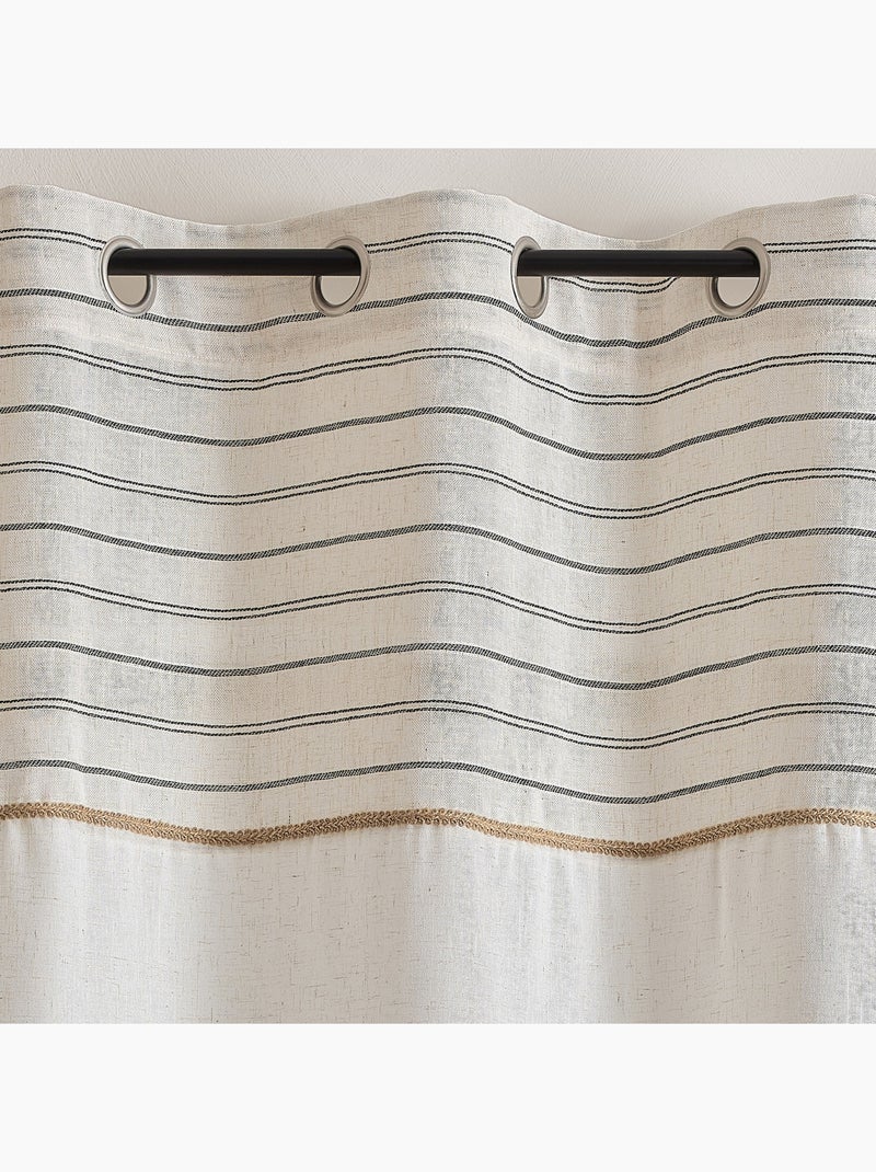 Paravento a occhiello con rivestimento a righe Avorio - Kiabi