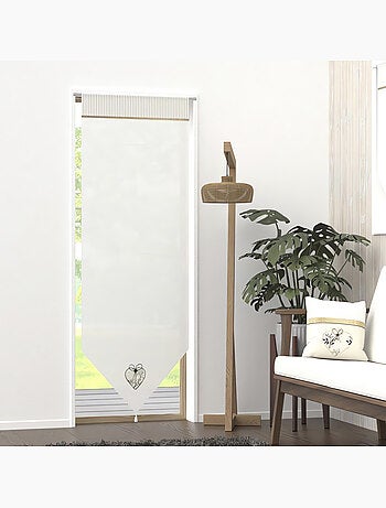 Paravento in cotone con passante per l'asta e punta decorativa