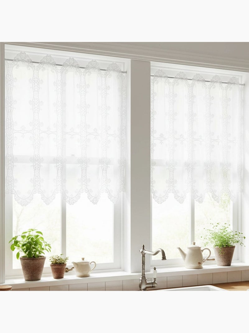 Paravento traforato con macramè a motivi floreali Bianco - Kiabi