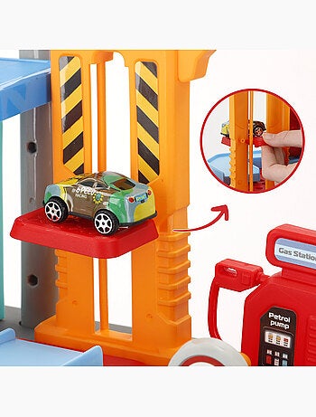 Parcheggio cittadino 2 in 1 con 3 auto in metallo e custodia portatile (47x24x66 cm) speed & go