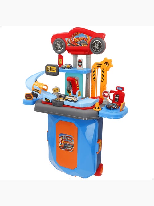 Parcheggio cittadino 2 in 1 con 3 auto in metallo e custodia portatile (47x24x66 cm) speed & go - Kiabi