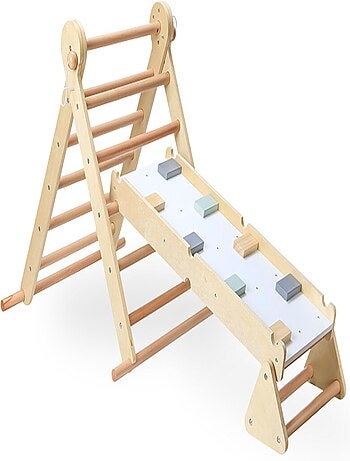 Parco giochi Montessori legno scala e triangolo Mamabrum