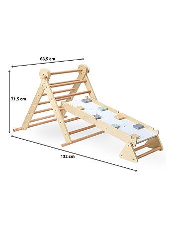 Parco giochi Montessori legno scala e triangolo Mamabrum