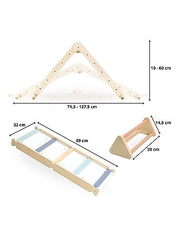 Parco giochi Montessori legno scala e triangolo Mamabrum