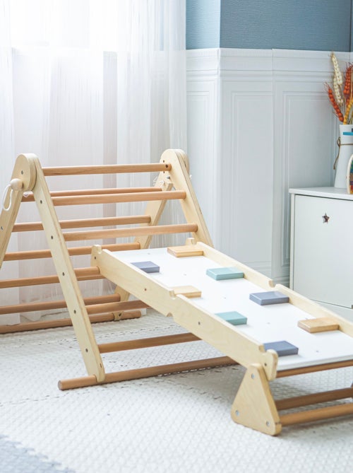 Parco giochi Montessori legno scala e triangolo Mamabrum - Kiabi