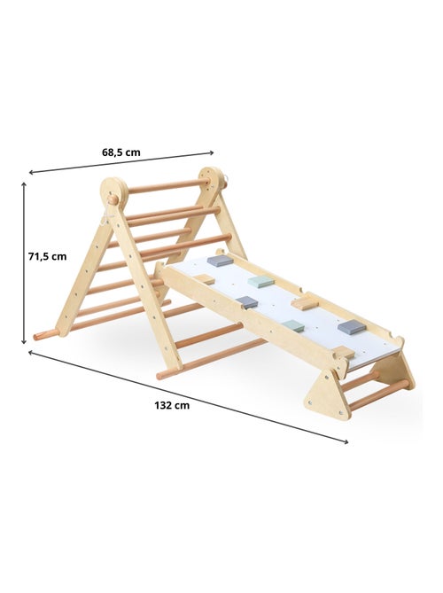 Parco giochi Montessori legno scala e triangolo Mamabrum - Kiabi