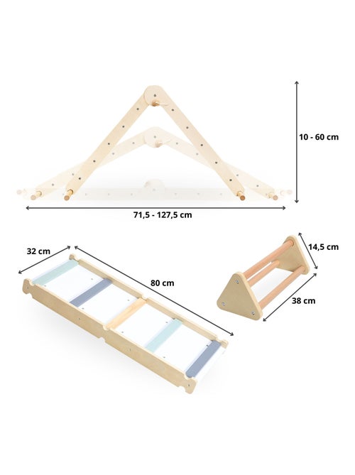 Parco giochi Montessori legno scala e triangolo Mamabrum - Kiabi