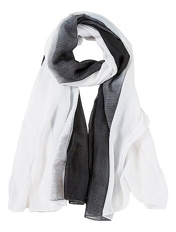 Pareo di seta bianco nero Marina