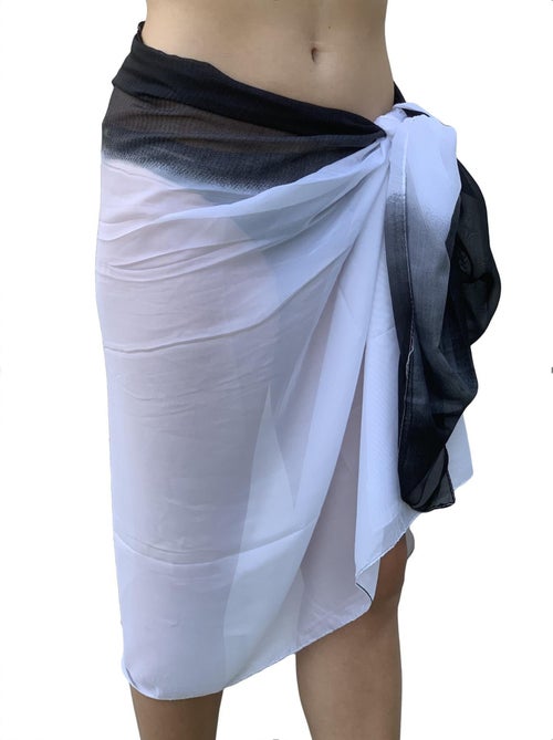 Pareo di seta bianco nero Marina - Kiabi