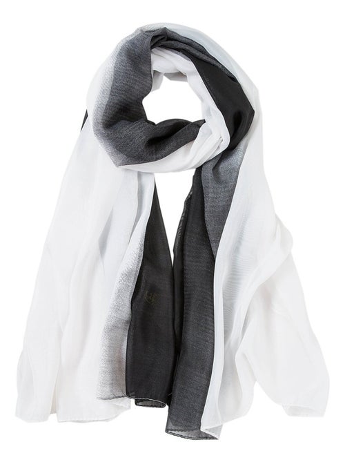 Pareo di seta bianco nero Marina - Kiabi