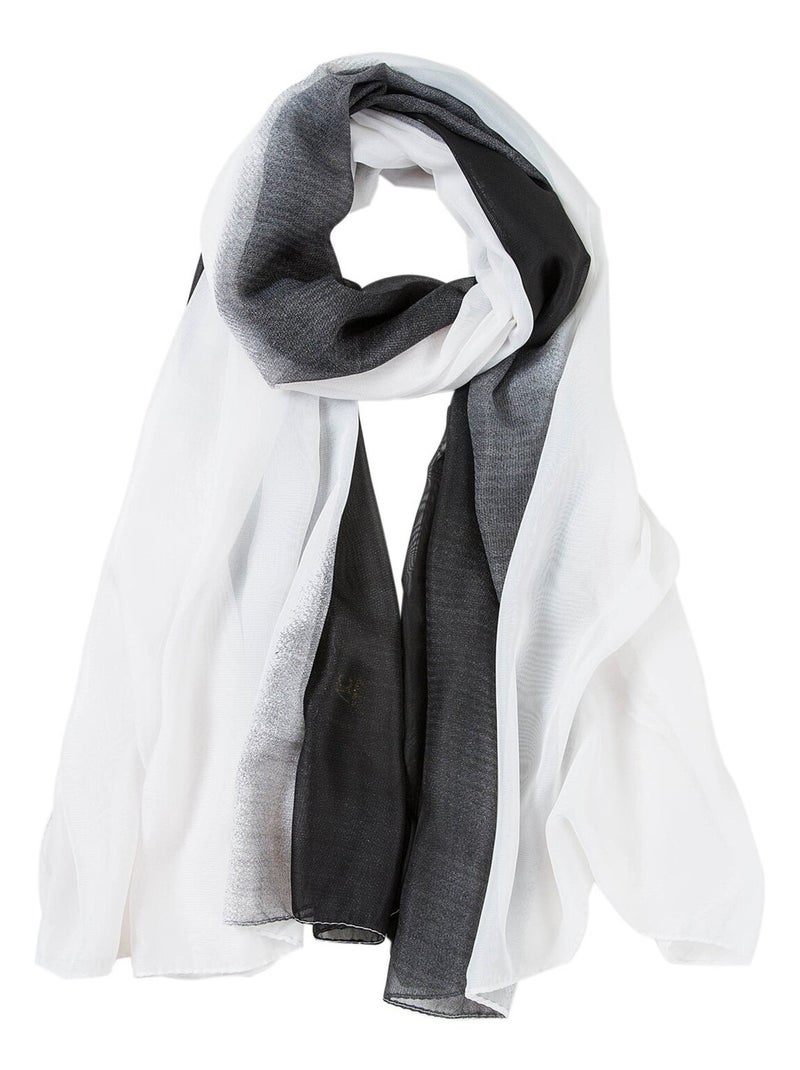 Pareo di seta bianco nero Marina Bianco - Kiabi
