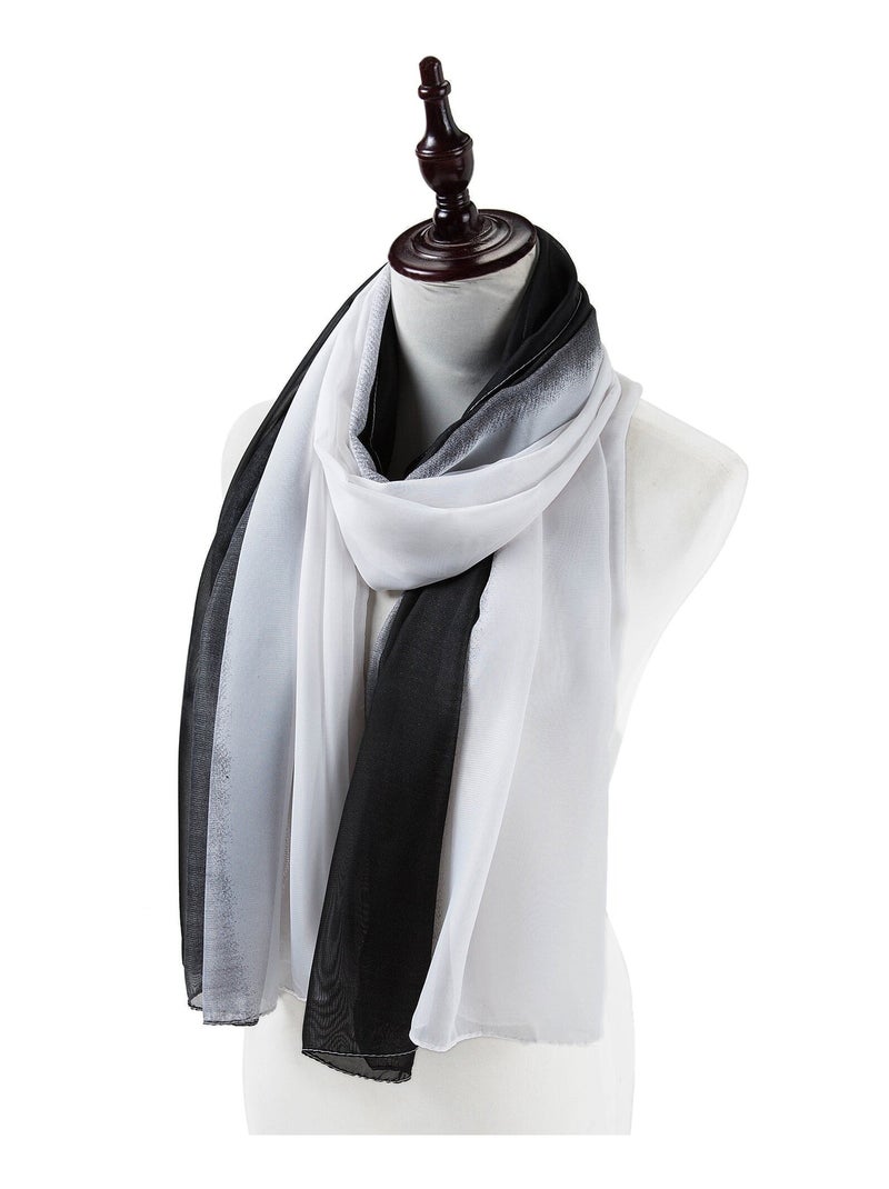 Pareo di seta bianco nero Marina Bianco - Kiabi