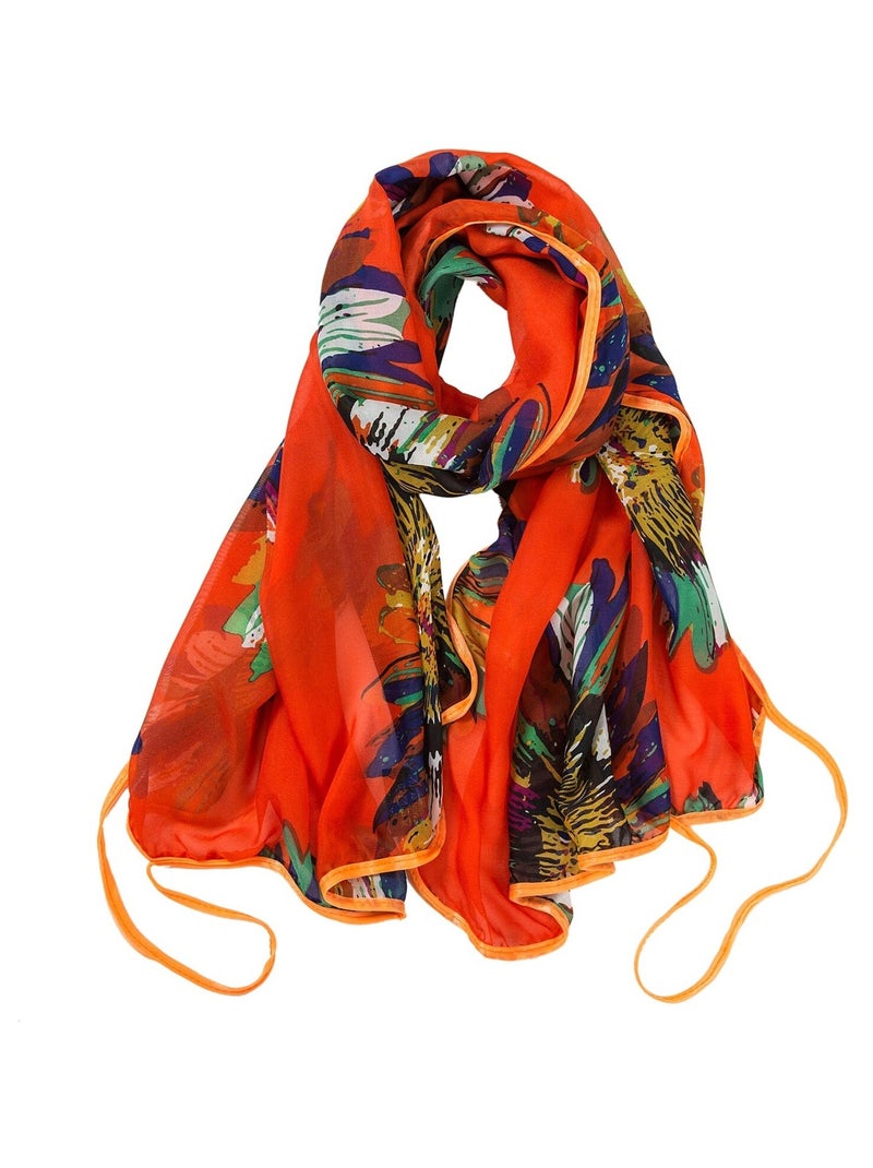 Pareo di Seta Flora Orange Marina Arancione - Kiabi