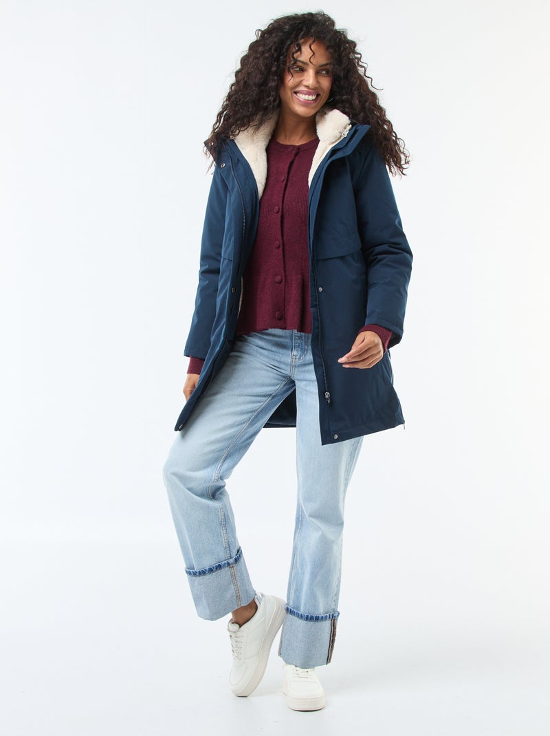 Parka 3-in-1 idrorepellente con fodera calda rimovibile Blu - Kiabi