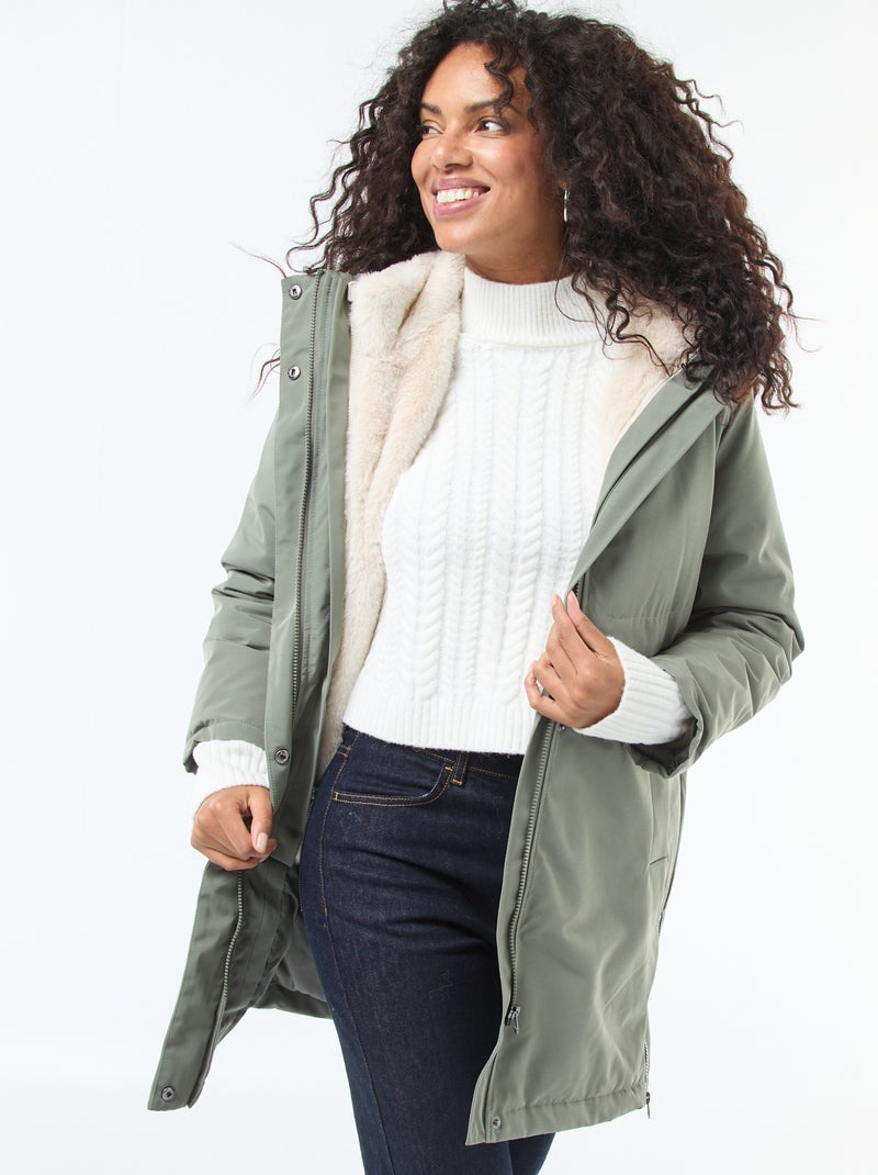 Parka 3-in-1 idrorepellente con fodera calda rimovibile Verde - Kiabi