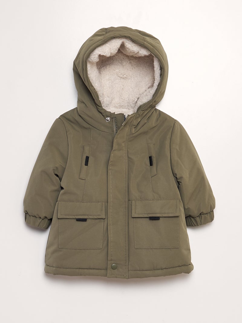 Parka caldo con cappuccio KAKI - Kiabi