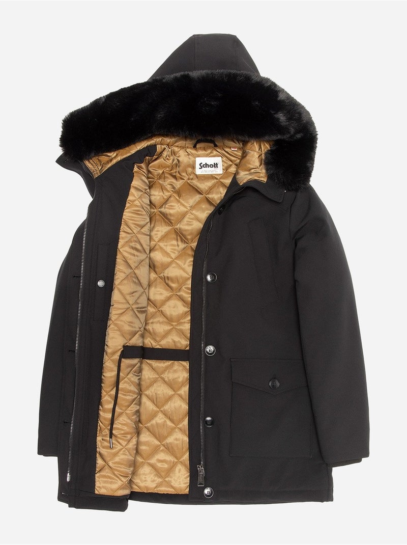 Parka con cappuccio - schott Nero - Kiabi