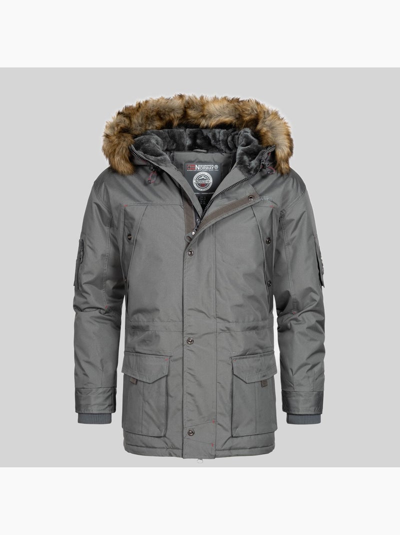 Parka con cappuccio abiosaure – geographical norway Grigio scuro - Kiabi