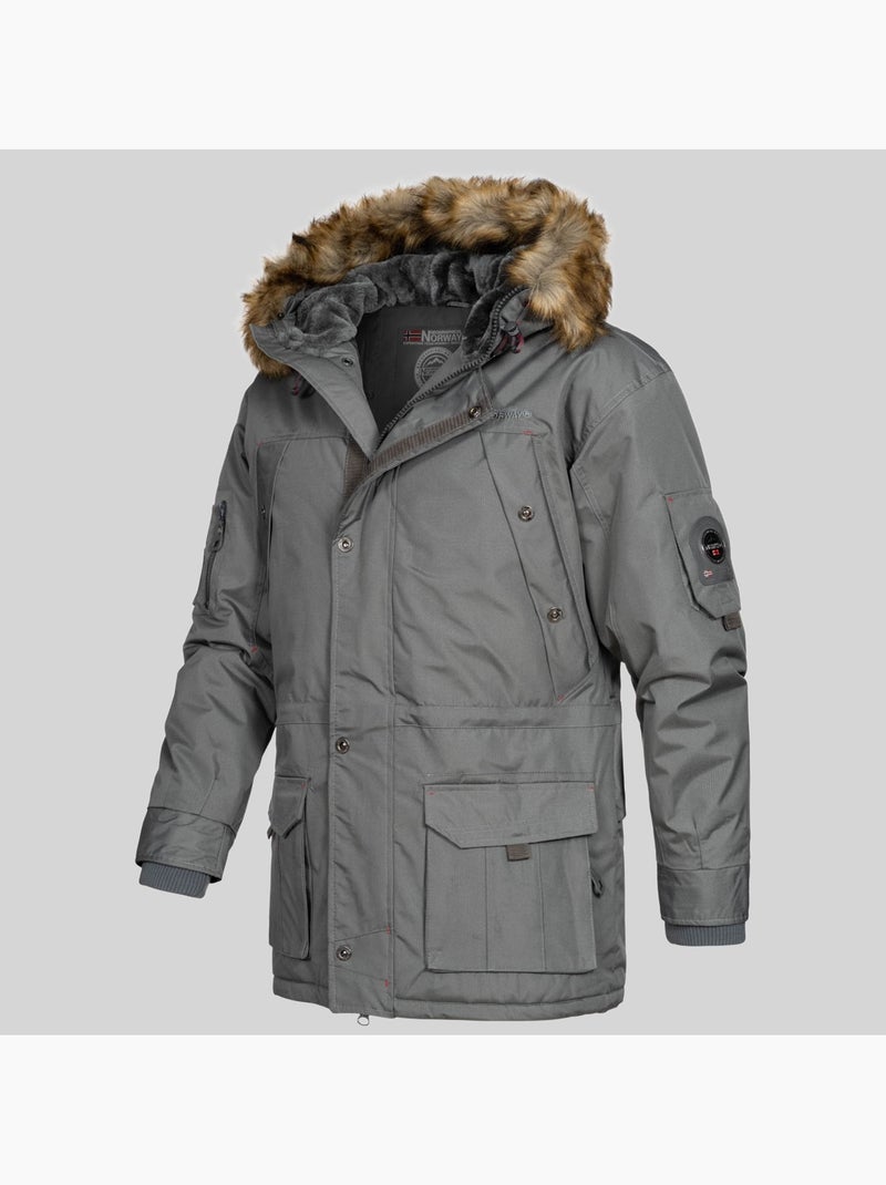 Parka con cappuccio abiosaure – geographical norway Grigio scuro - Kiabi