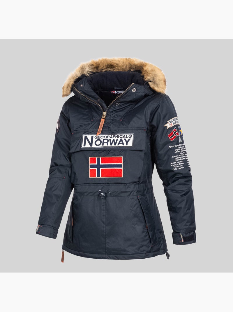 Parka con cappuccio bridget – geographical norway Blu marino - Kiabi