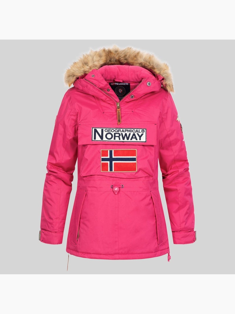 Parka con cappuccio bridget – geographical norway Rosa fluo - Kiabi
